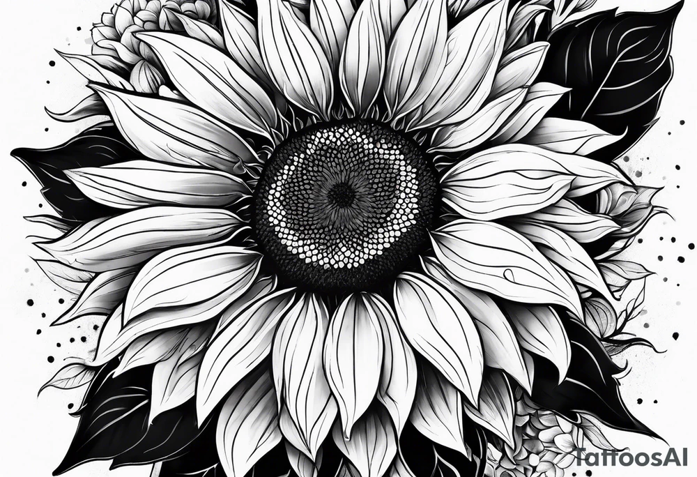 a sunflower tattoo idea