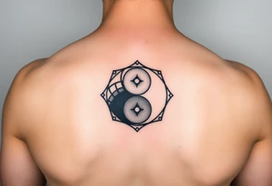 GEOMETRIC YIN YANG WITH NEGATIVE SPACE tattoo idea