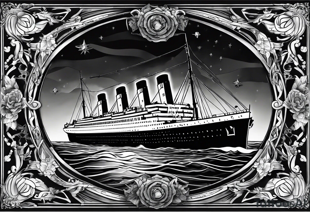 Titanic with people on it tattoo idea