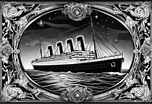 Titanic with people on it tattoo idea