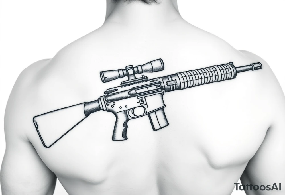 Rifle woth ochoa inside of it tattoo idea