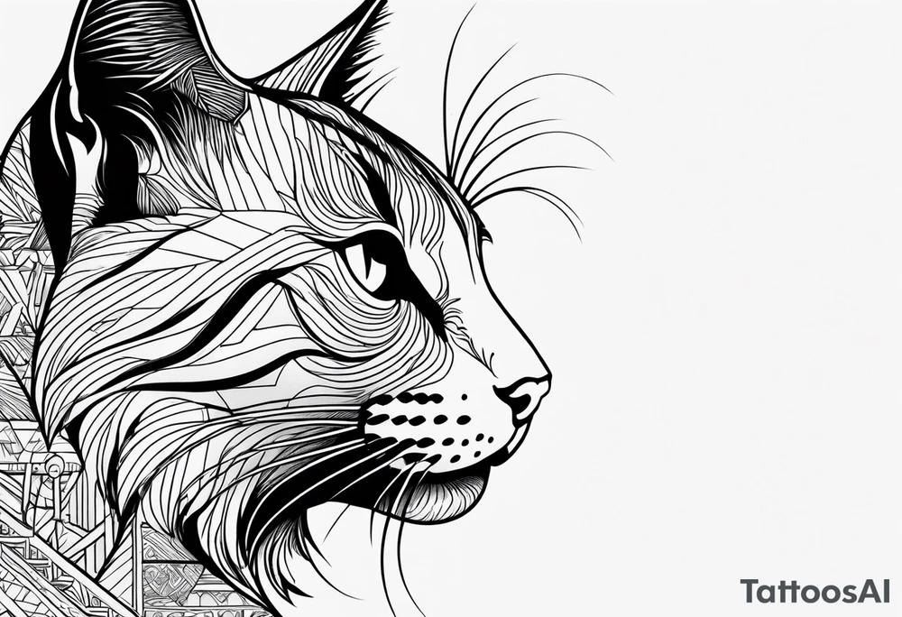 Cat with the words STRAY ARMY underneath tattoo idea