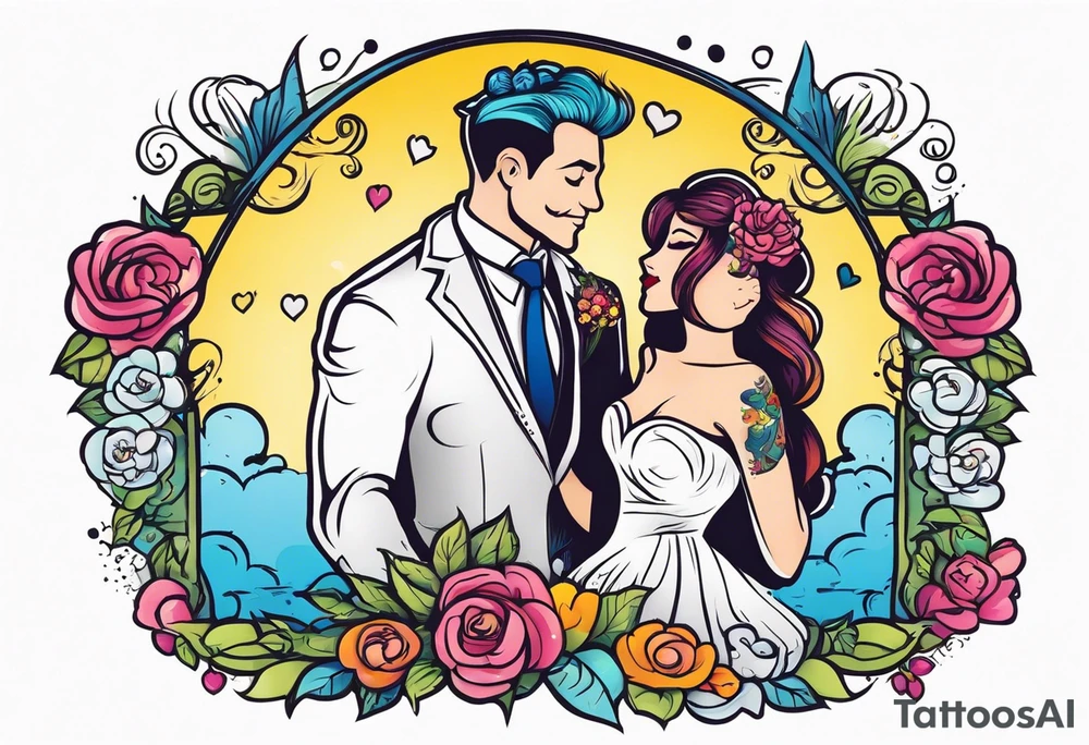 Beautiful wedding tattoo idea
