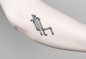 wide vertical System of thin pipes that transitions and transforms outwards of sides and end into thick, widespread 
veins of forearm tattoo idea