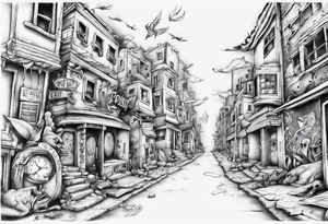 2 streets which got lost and found themselves again after a time tattoo idea