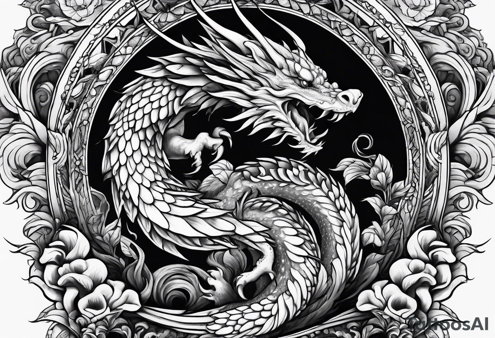 Mushroom dragon tattoo idea