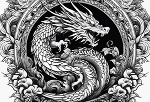 Mushroom dragon tattoo idea