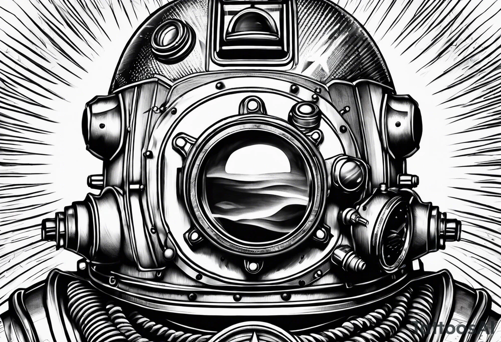 mark v diving helmet tattoo idea