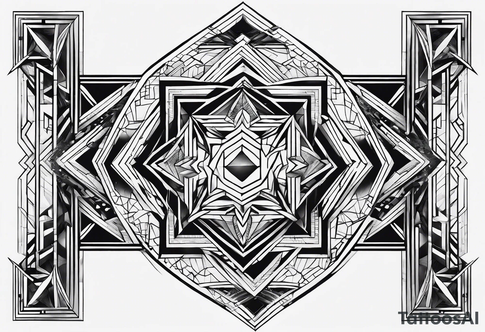 geometric square tattoo idea