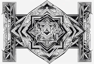 geometric square tattoo idea
