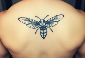 Angry hornet flying with arched body tattoo idea