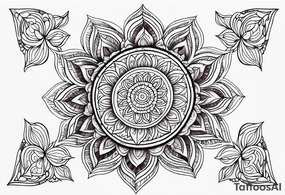 male mandala Knee tattoo in fall colors tattoo idea