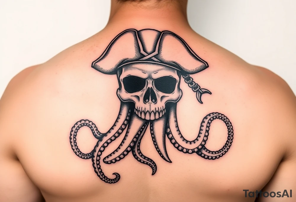 Pirate skull with octopus tattoo idea
