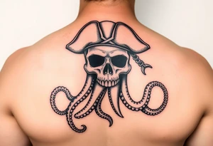 Pirate skull with octopus tattoo idea