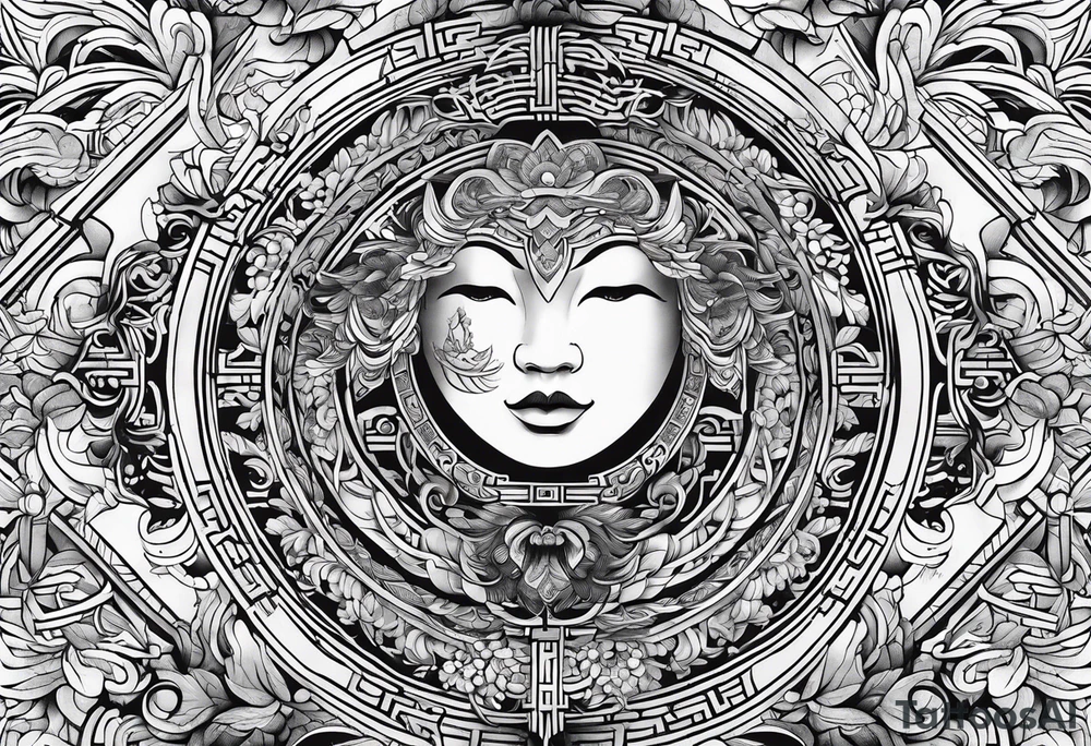 Chinese wall, realistic, art
,outlines tattoo idea