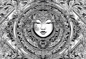 Chinese wall, realistic, art
,outlines tattoo idea