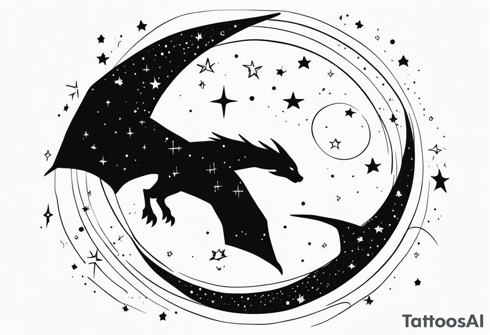 draco constellation with the stars tattoo idea