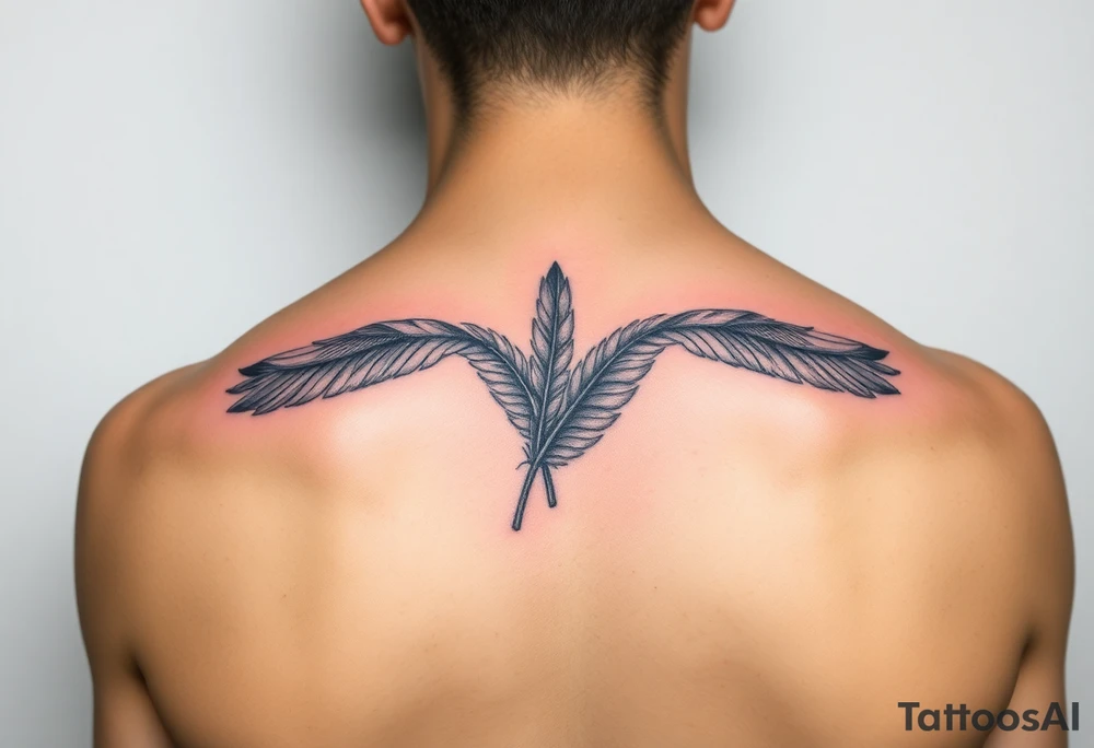 colourful elegant feathers tattoo idea