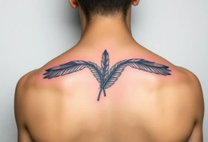 colourful elegant feathers tattoo idea