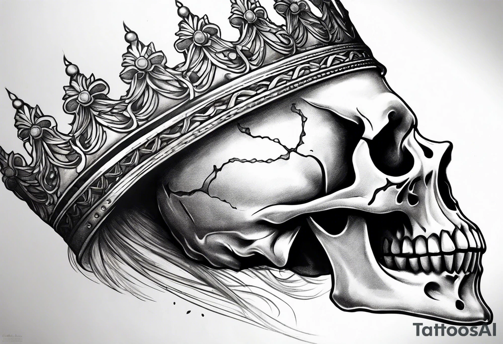 side profile 
skull crown tattoo idea