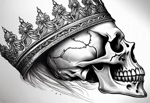 side profile 
skull crown tattoo idea