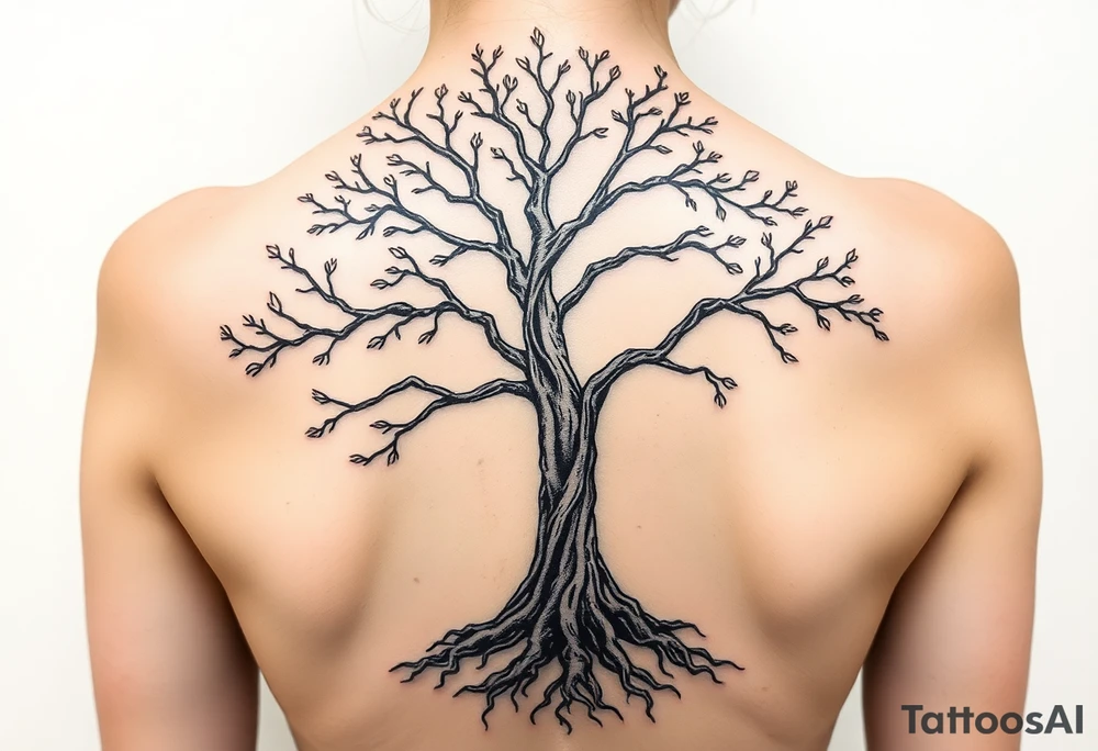 Tree, roots, branches - a lively organic style, combined with the official scheme of sephirot. tattoo idea