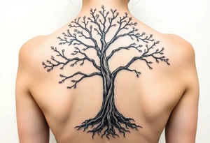 Tree, roots, branches - a lively organic style, combined with the official scheme of sephirot. tattoo idea