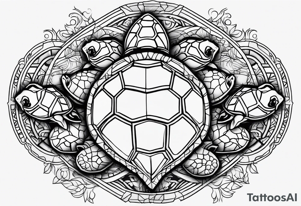 Four turtles tattoo idea