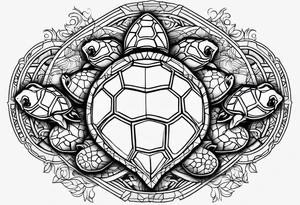 Four turtles tattoo idea