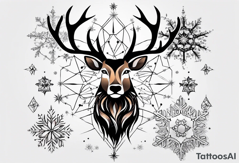 Constellation, animal, snowflake tattoo idea