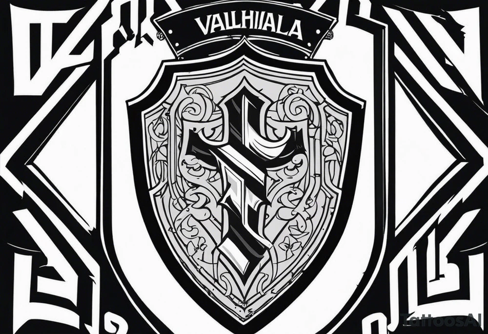 valhalla wounded shield tattoo idea