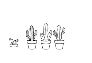 6 unique and Cute cacti in a pot tattoo idea