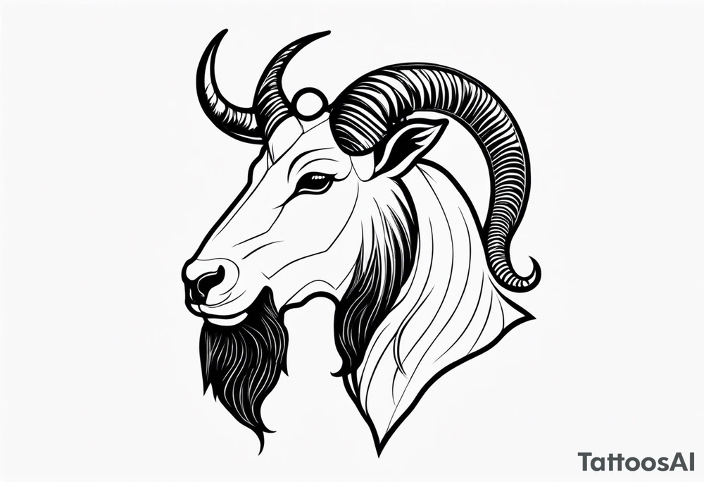 capricorn with beard and sunglasses tattoo idea