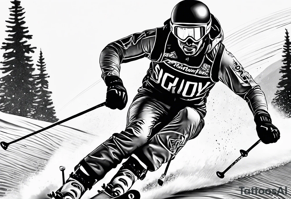Skier tattoo idea