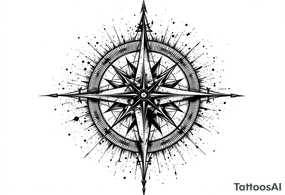 dorsal compass with a longitutde at the top of the compass and latitude at the bottom of the compass have some type of reference to africa or nigeria tattoo idea