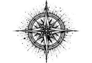 dorsal compass with a longitutde at the top of the compass and latitude at the bottom of the compass have some type of reference to africa or nigeria tattoo idea