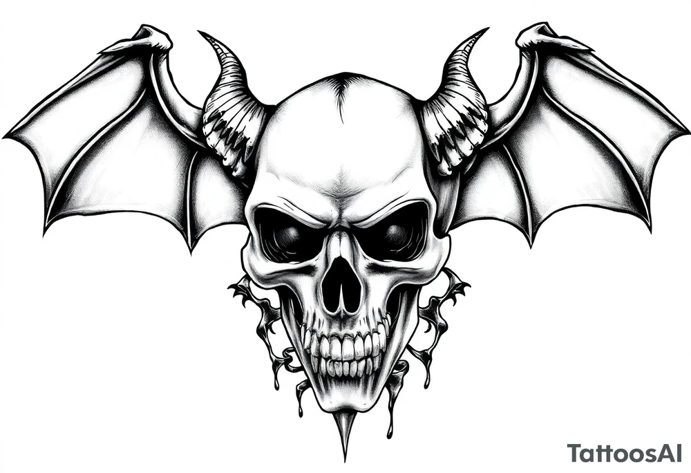 skull deamons tattoo idea