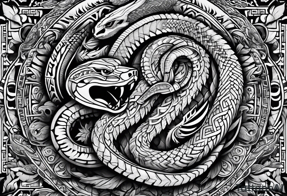 Aztec snake tattoo idea