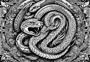Aztec snake tattoo idea