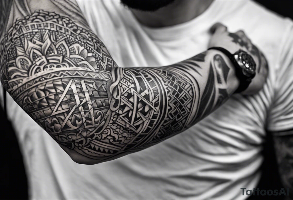 Create a small tattoo on the forearm with the initials MLJ, date of birth 22/09/22 in the style of a moluccan tattoo tattoo idea