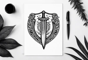 Valhalla sword shield tattoo idea