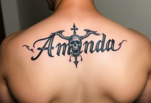 Amanda name with Harry Potter deathly hsllows tattoo idea