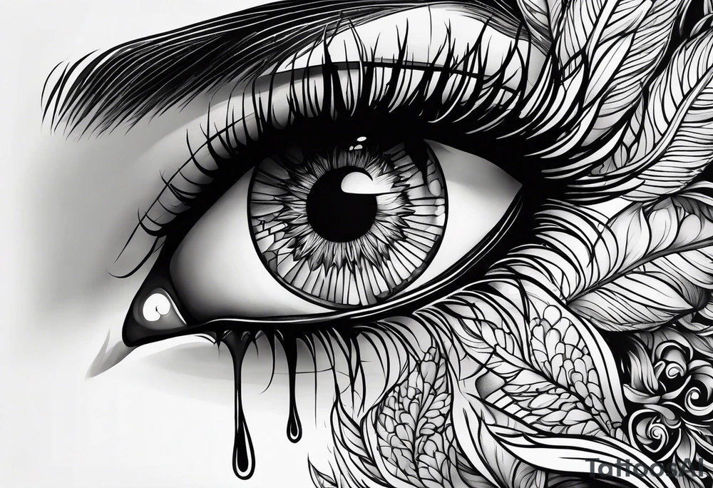a crying eye tattoo idea