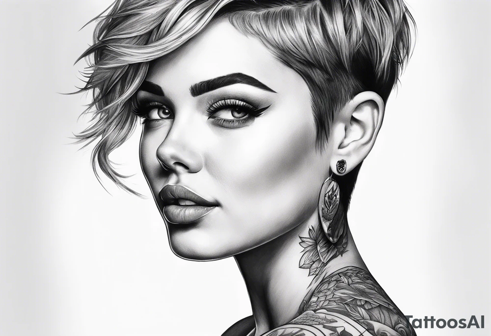 Tattoo artist short hair tattoo idea