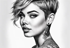 Tattoo artist short hair tattoo idea