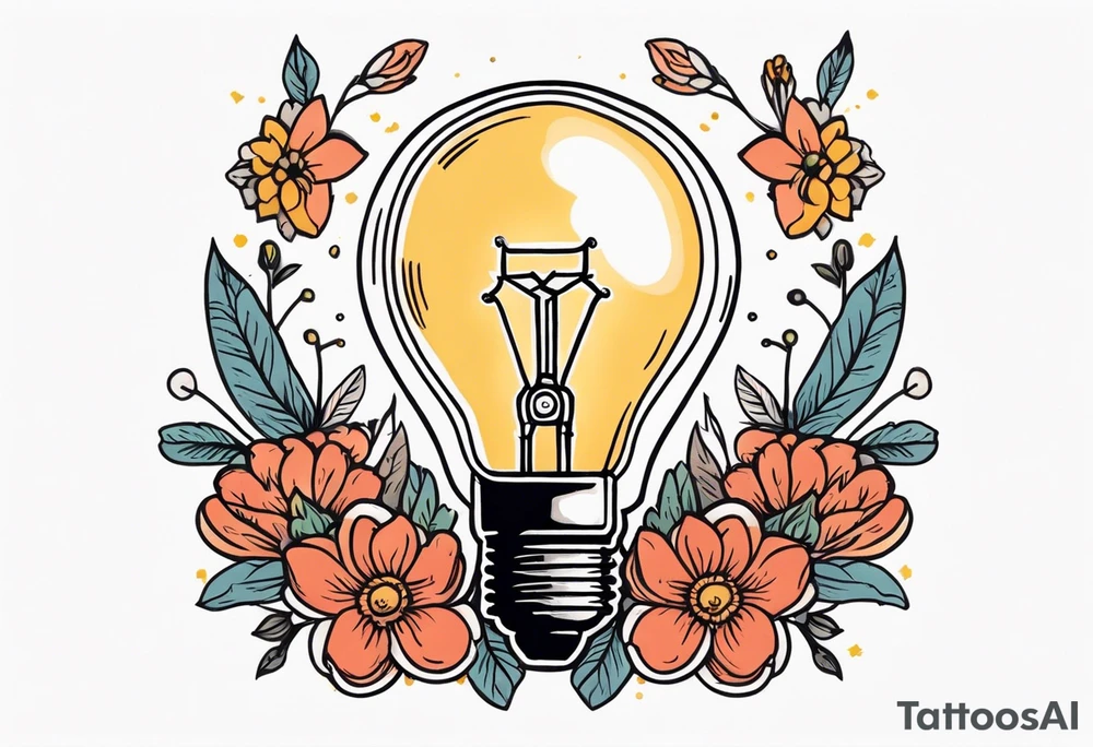 light bulb

old school vintage simple traditional design surrounded by vintage flowers


bold color simple tattoo idea