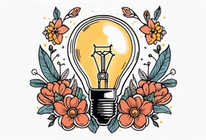 light bulb

old school vintage simple traditional design surrounded by vintage flowers


bold color simple tattoo idea
