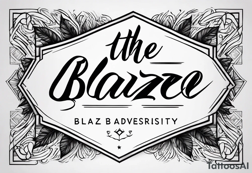 cursive text saying " the best blaze brightest in adversity " tattoo idea