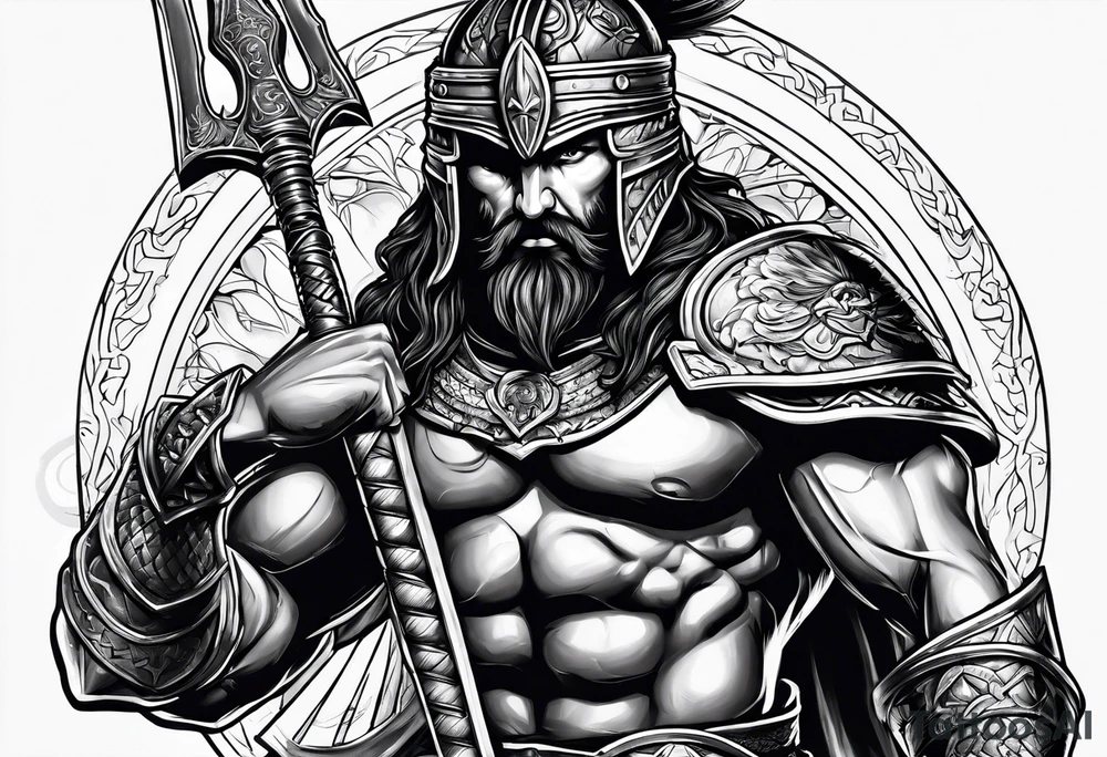 Macedonian warrior fighting tattoo idea