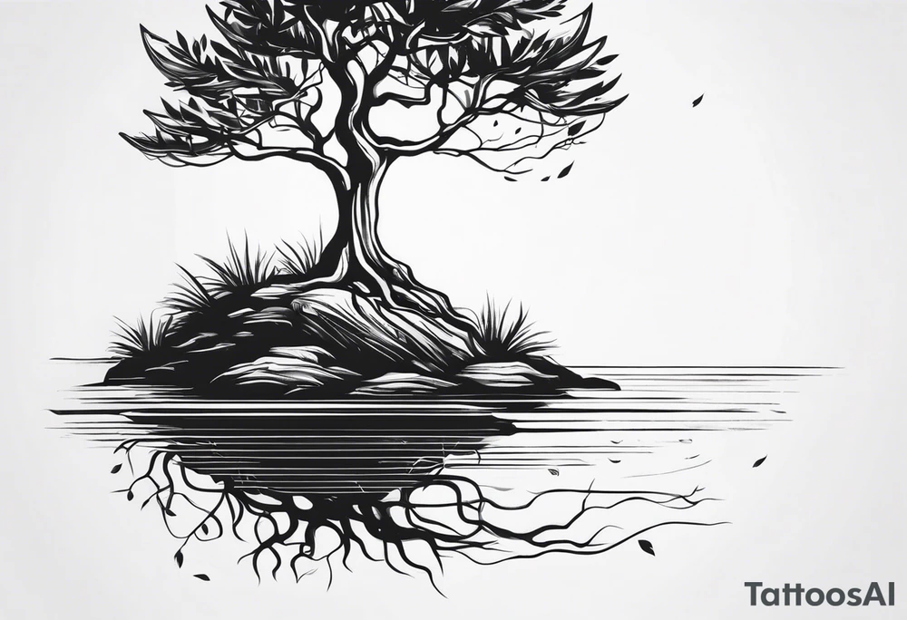 A TINNY TREE WITH ROOT tattoo idea